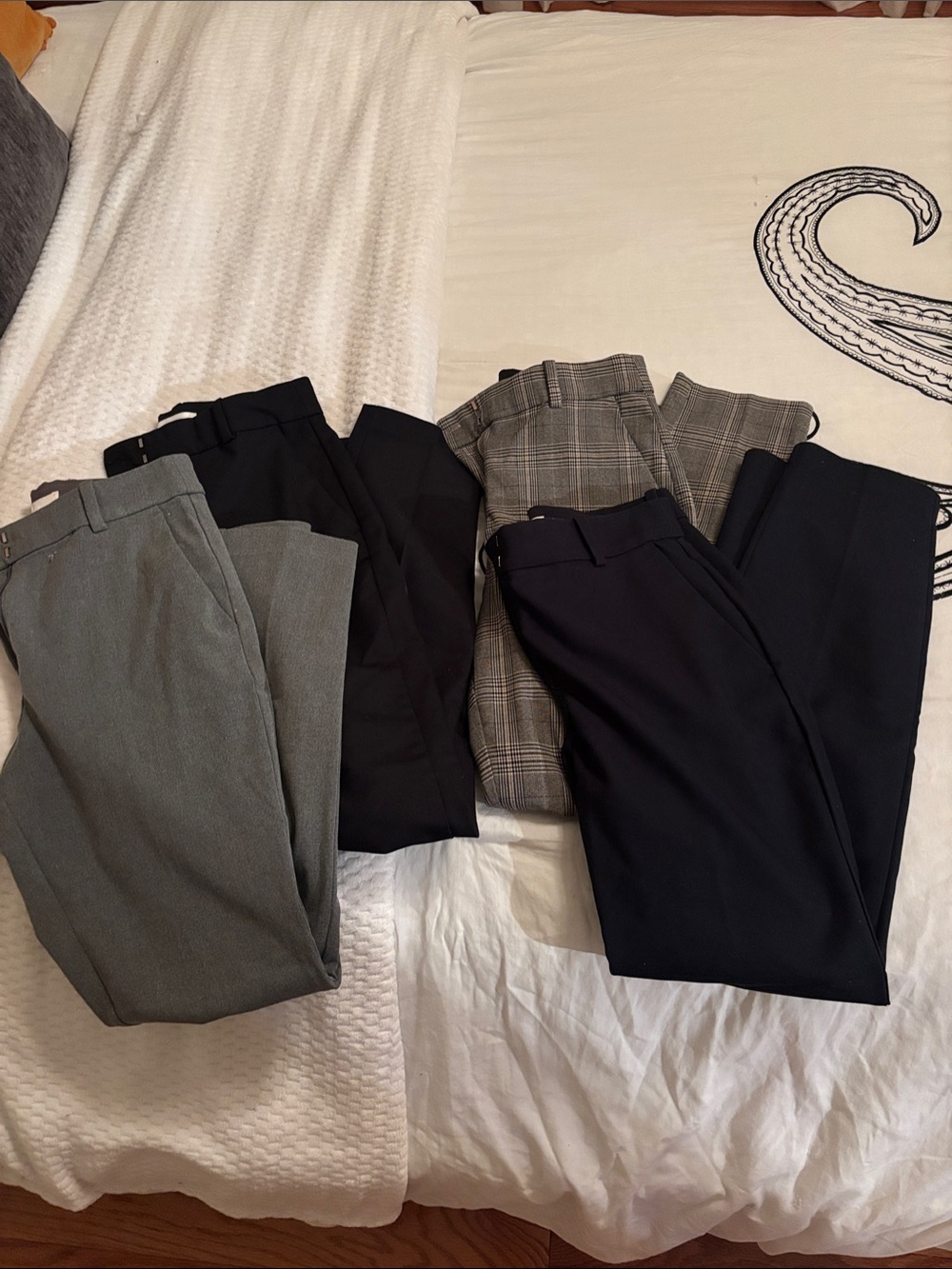 H&M Women Slacks Classic Dress Pants - Black, Gray, Plaid, Navy Size 2